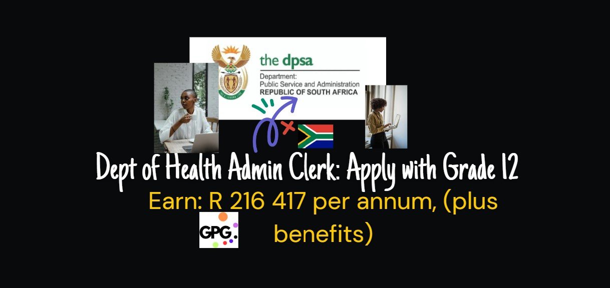 Read more about the article Dept of Health Admin Clerk: Apply with Grade 12