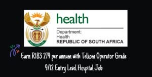 Read more about the article Earn R183 279 per annum with Telkom Operator Grade 9/12 Entry Level Hospital Job