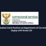Admin Clerk Job in Pretoria Department of Correctional (Apply with Grade 12) 2 Administration Clerk Position at Department of Correctional (Apply with Grade 12)