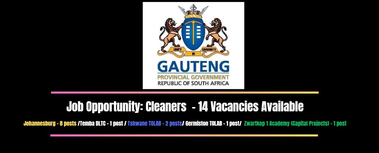 Read more about the article Job Opportunity: Cleaners  – 14 Vacancies Available