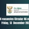 Dpsa vacancies circular 46 of 2024: Friday, 13 December 2024 2 Dpsa vacancies circular 46 of 2024: Friday, 13  December 2024